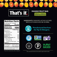 Load image into Gallery viewer, That&#39;s it. Mango Probiotic Bar Nutrition Panel
