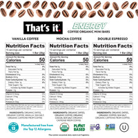 Load image into Gallery viewer, Organic Energy Minis Variety Pack - Double Espresso, Mocha &amp; Vanilla (18 Bars)
