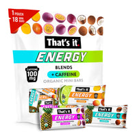 Load image into Gallery viewer, Organic Energy Minis Variety Pack 100mg - Mango Lime, Piña Colada &amp; Tropical Passion (18 Bars)

