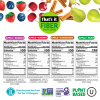 Load image into Gallery viewer, Fiber Fruit Bar Variety Pack - Berries, Cherry, Pear &amp; Cinnamon (12 Bars)
