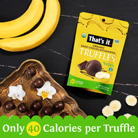 Load image into Gallery viewer, Organic Dark Chocolate Fruit Truffles Variety Pack - Banana, Coconut &amp; Fig (3 Packs)
