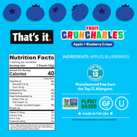 Load image into Gallery viewer, Apple + Blueberry Crisps Fruit Crunchables Bundle Box (30 Packs)
