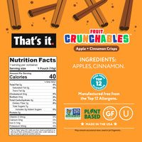Load image into Gallery viewer, Apple + Cinnamon Crisps Fruit Crunchables Bundle Box (30 Packs)
