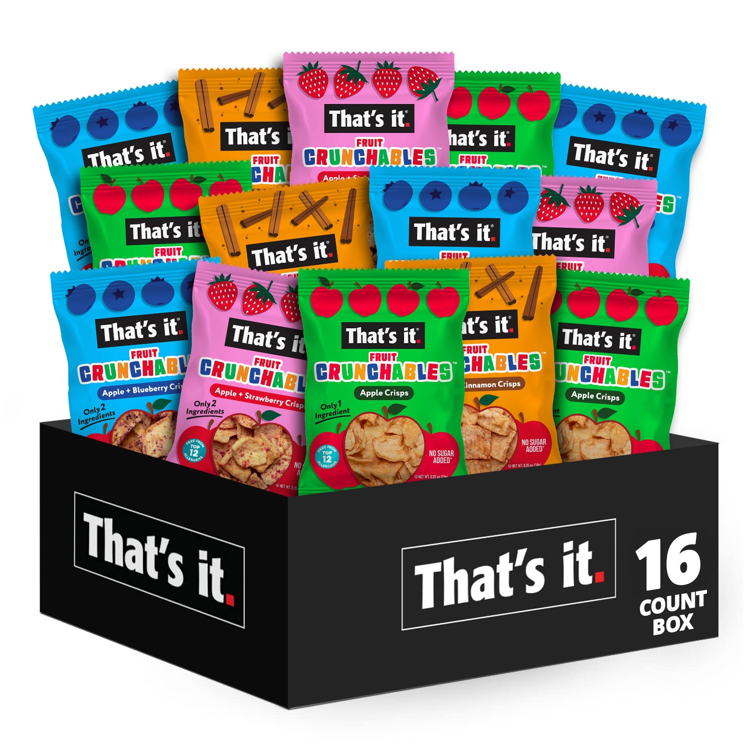 Fruit Crunchables Apple Crisps Variety Pack - Apple, Blueberry, Cinnam